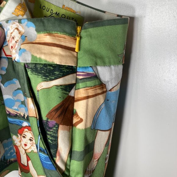 LOUDMOUTH LADIES | Birds Of Paradise Retro Pinup Girls Print Golf Skirt Skort 0 - Picture 9 of 12